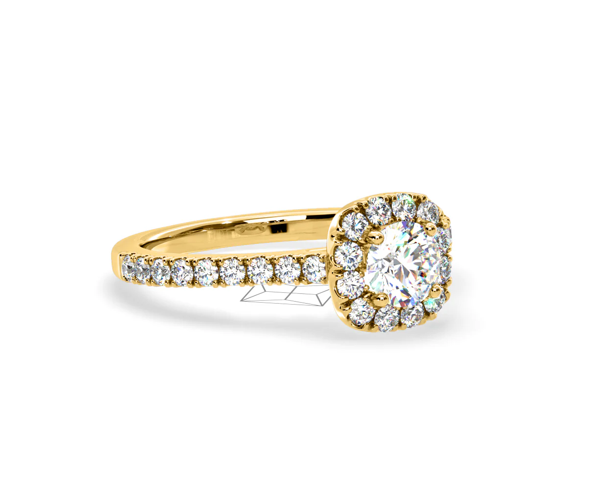Elizabeth Diamond Halo Engagement Ring in 18K Gold 1.00ct G/VS2 - Image 79