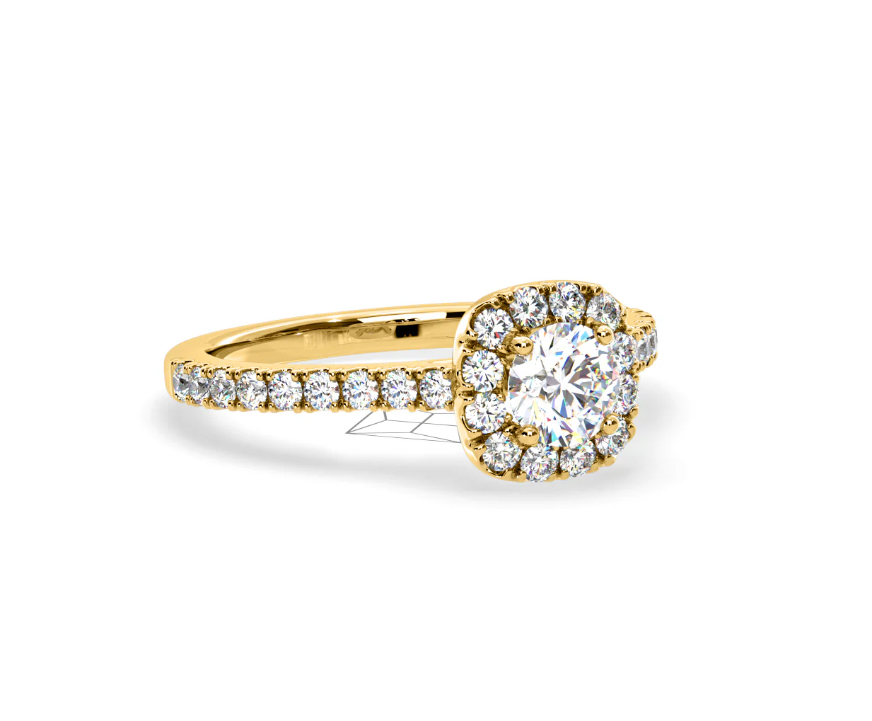 Elizabeth Diamond Halo Engagement Ring in 18K Gold 1.00ct G/VS2 - Image 80