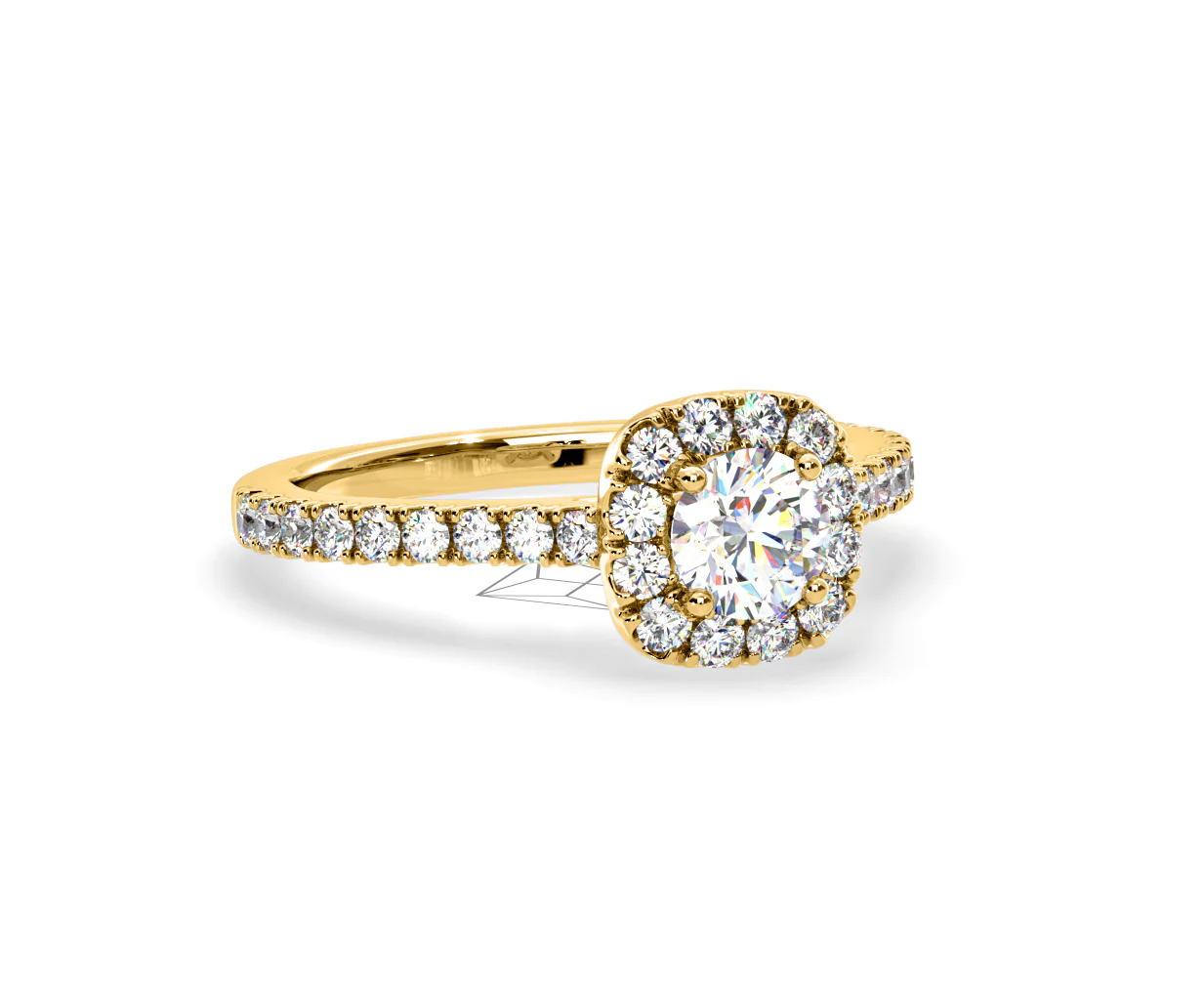 Elizabeth Diamond Halo Engagement Ring in 18K Gold 1.00ct G/VS2 - Image 81