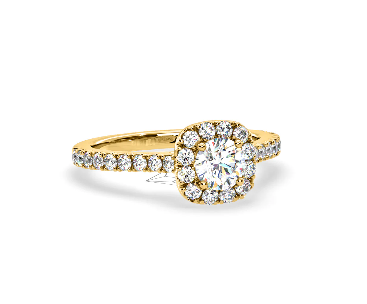 Elizabeth Diamond Halo Engagement Ring in 18K Gold 1.00ct G/VS2 - Image 82