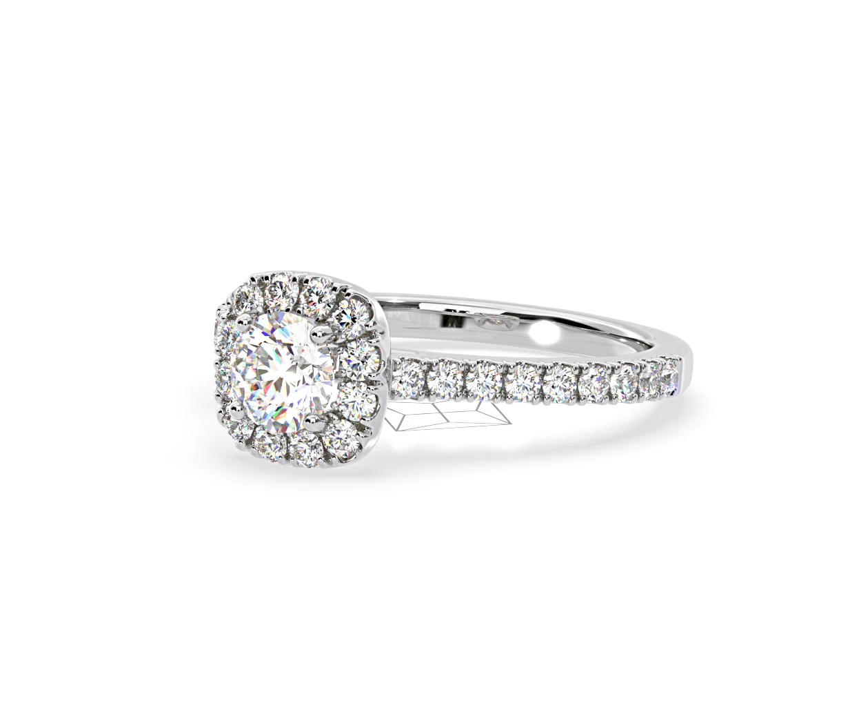 Elizabeth Diamond Halo Engagement Ring in Platinum 1.00ct G/SI1 - Image 15