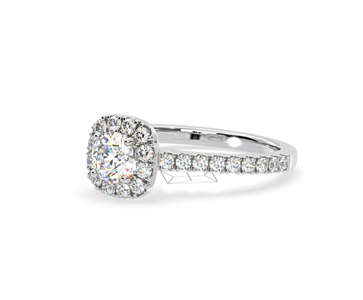 Elizabeth Diamond Halo Engagement Ring in Platinum 1.00ct G/SI1 - Image 16