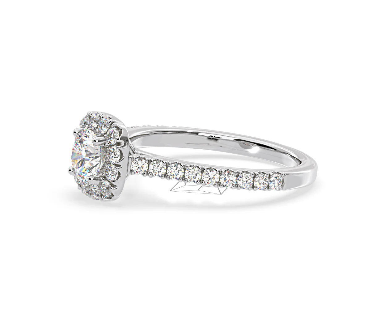 Elizabeth Diamond Halo Engagement Ring in Platinum 1.00ct G/SI2 - Image 21