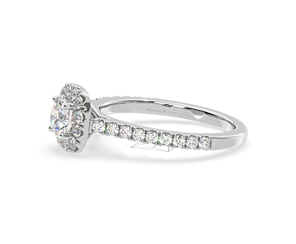 Elizabeth Diamond Halo Engagement Ring in Platinum 1.00ct G/SI2 - Image 23