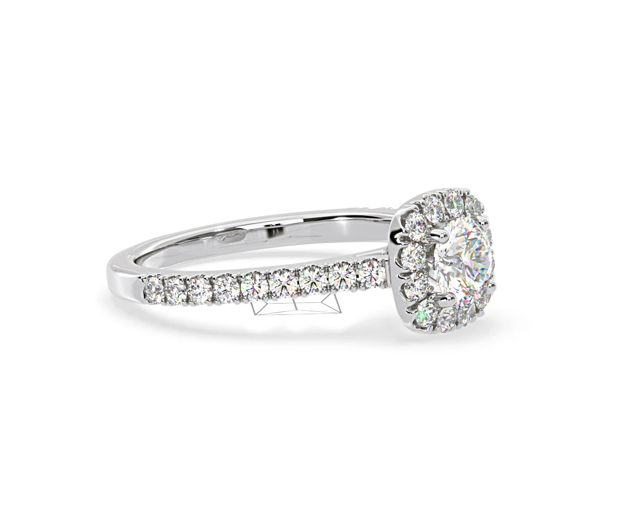 Elizabeth Diamond Halo Engagement Ring in Platinum 1.00ct G/SI2 - Image 76