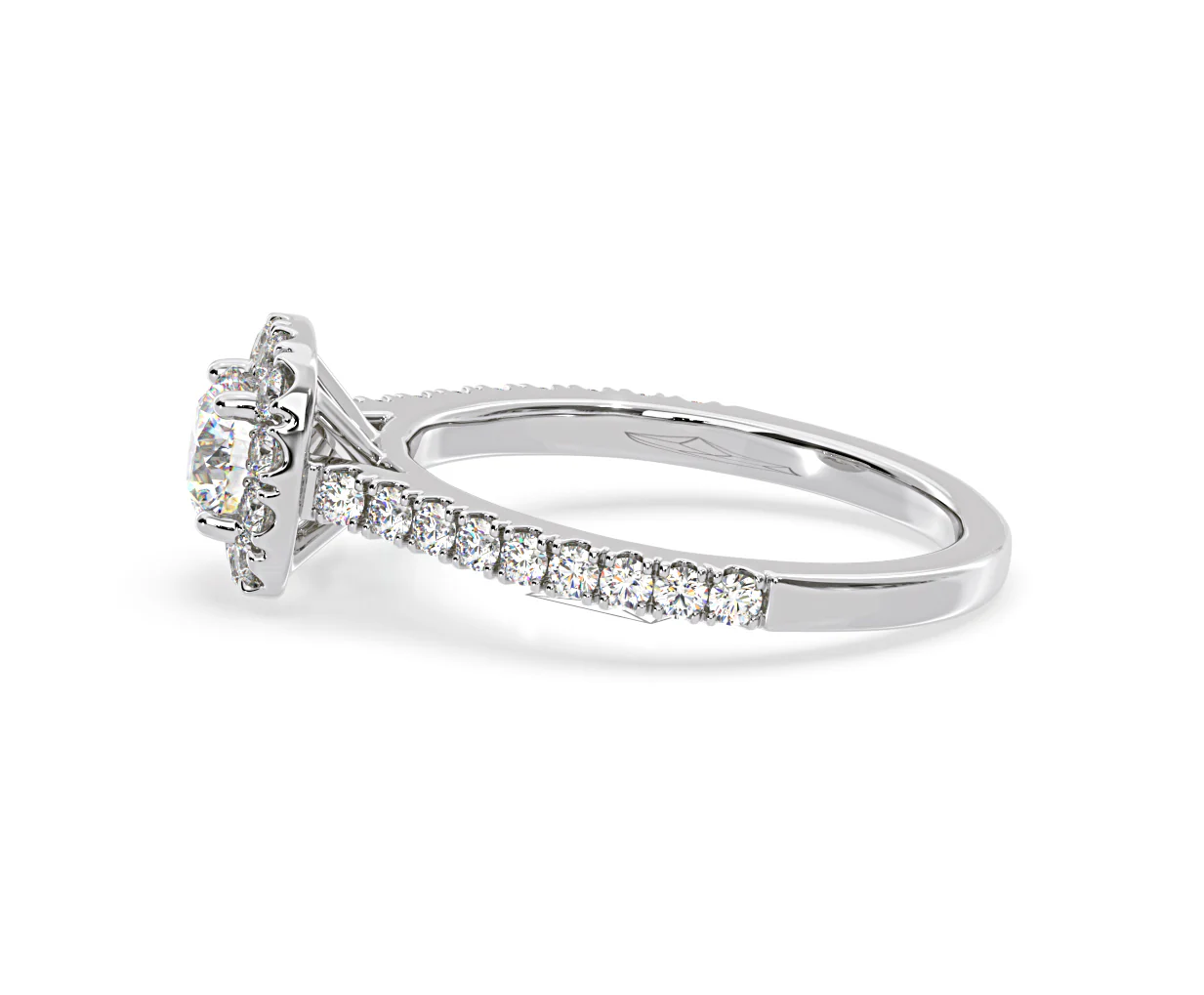 Elizabeth Diamond Halo Engagement Ring in Platinum 1.00ct G/VS2 - Image 27