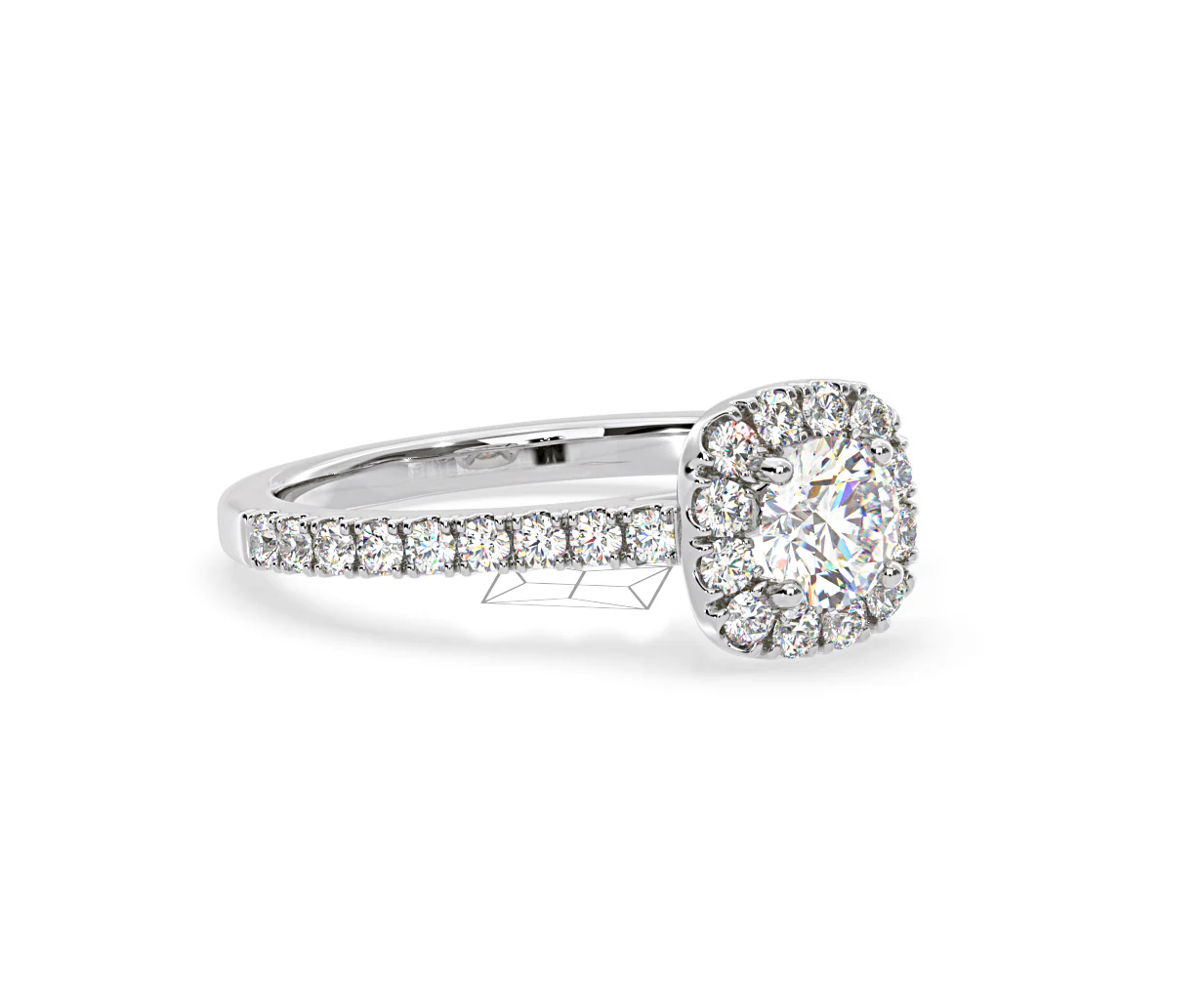 Elizabeth Diamond Halo Engagement Ring in Platinum 1.00ct G/VS2 - Image 79