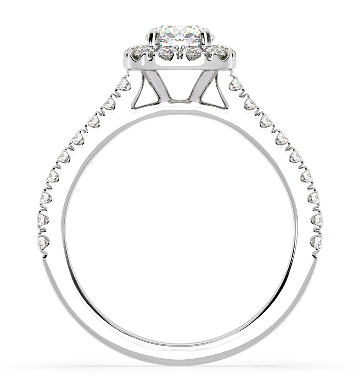 Elizabeth GIA Diamond Halo Engagement Ring in Platinum 1.30ct G/SI1 - Image 4