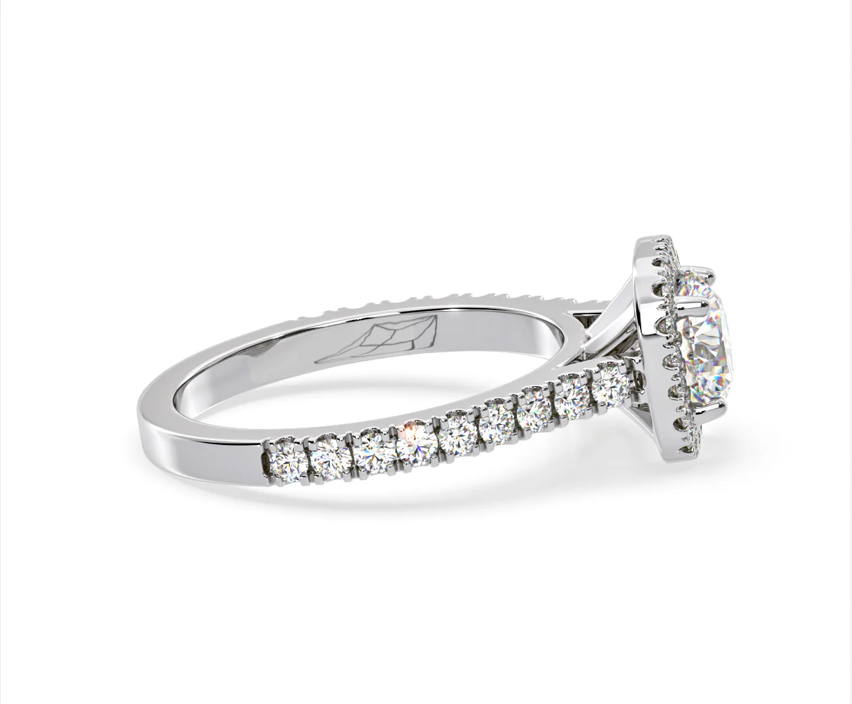 Elizabeth GIA Diamond Halo Engagement Ring in Platinum 1.50ct G/SI1 - Image 67