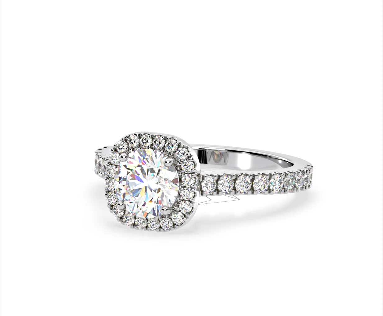 Elizabeth GIA Diamond Halo Engagement Ring in Platinum 1.50ct G/SI2 - Image 12