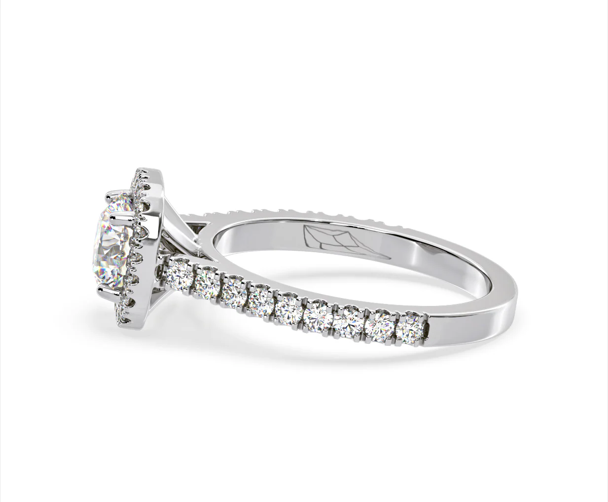 Elizabeth GIA Diamond Halo Engagement Ring in Platinum 1.50ct G/SI2 - Image 26