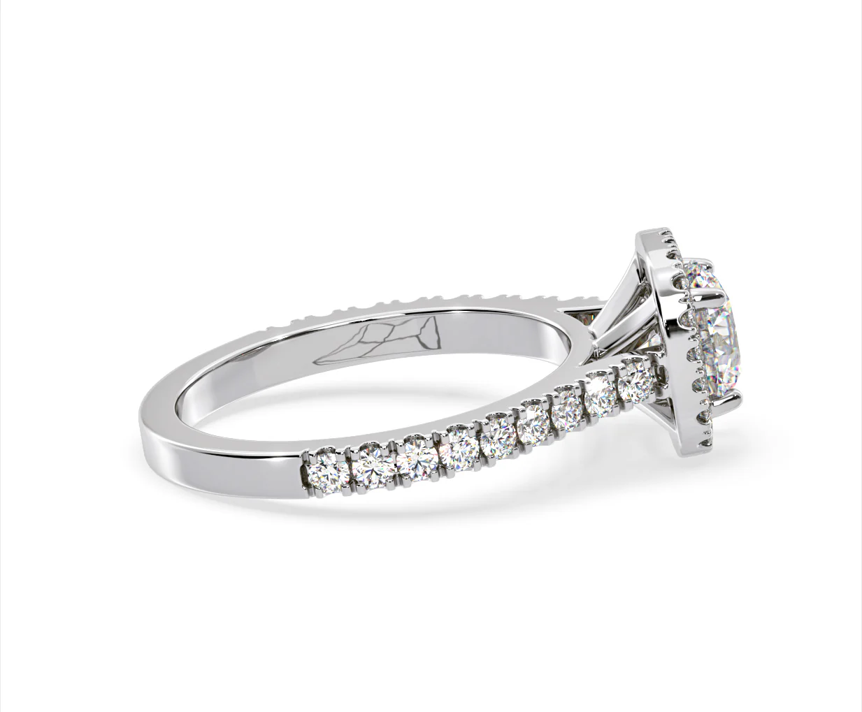Elizabeth GIA Diamond Halo Engagement Ring in Platinum 1.50ct G/SI2 - Image 65