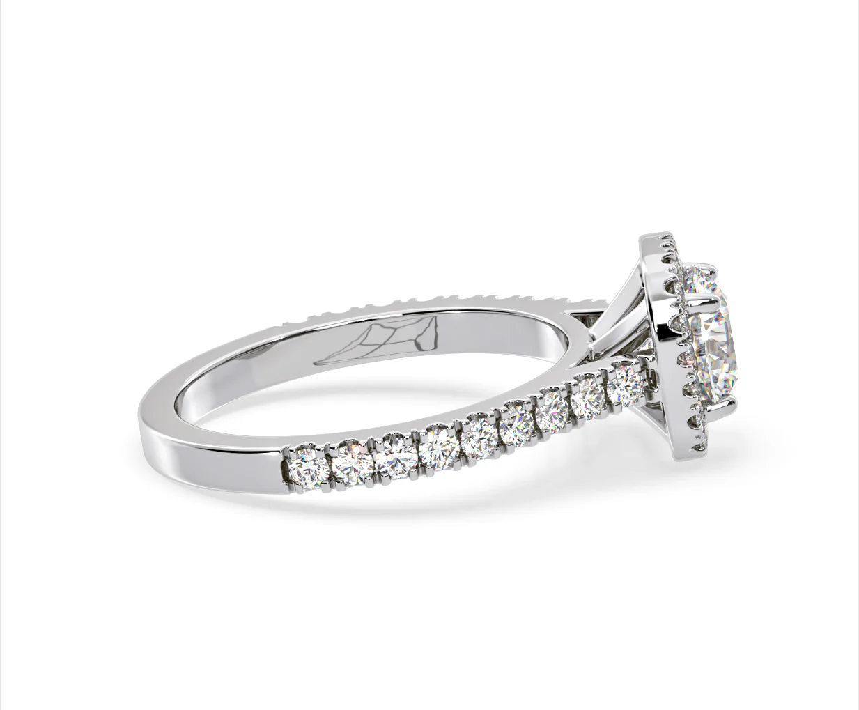 Elizabeth GIA Diamond Halo Engagement Ring in Platinum 1.50ct G/SI2 - Image 66
