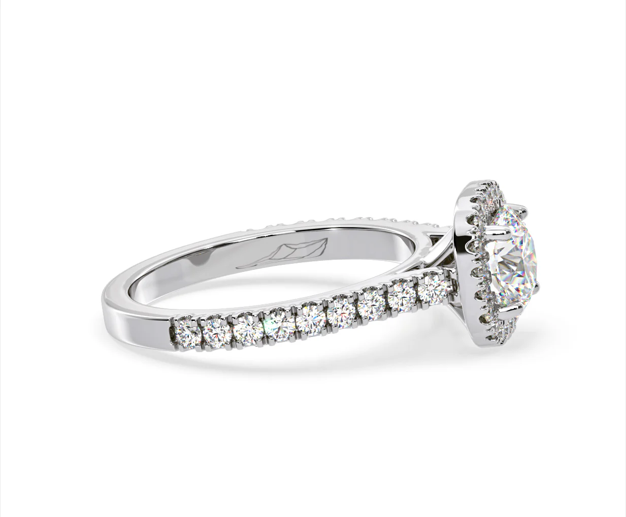 Elizabeth GIA Diamond Halo Engagement Ring in Platinum 1.50ct G/SI2 - Image 69