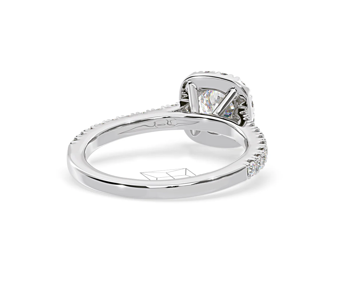 Elizabeth Lab Diamond Halo Engagement Ring 18K White Gold 1.00ct F/VS1 - Image 53