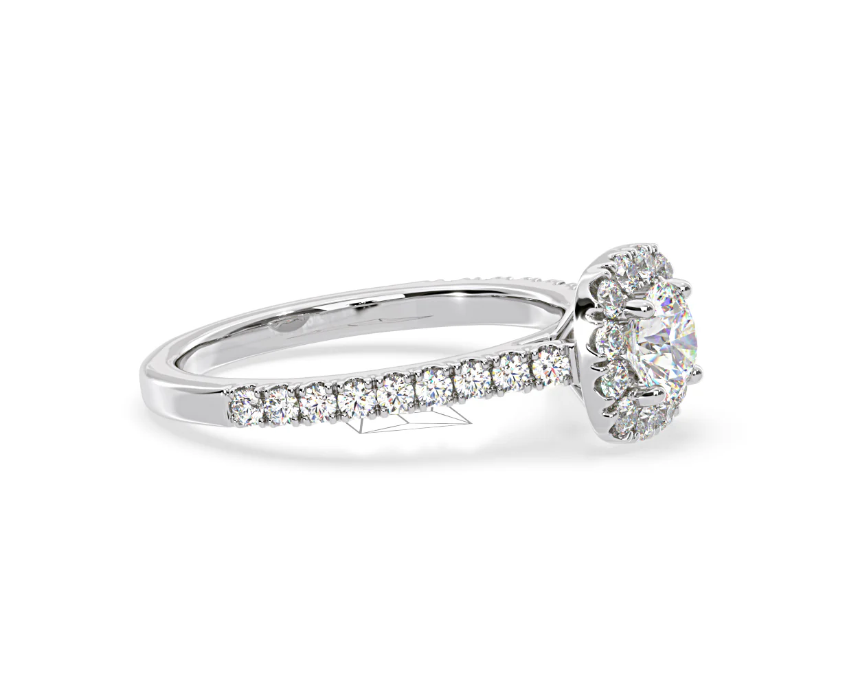 Elizabeth Lab Diamond Halo Engagement Ring 18K White Gold 1.00ct F/VS1 - Image 73