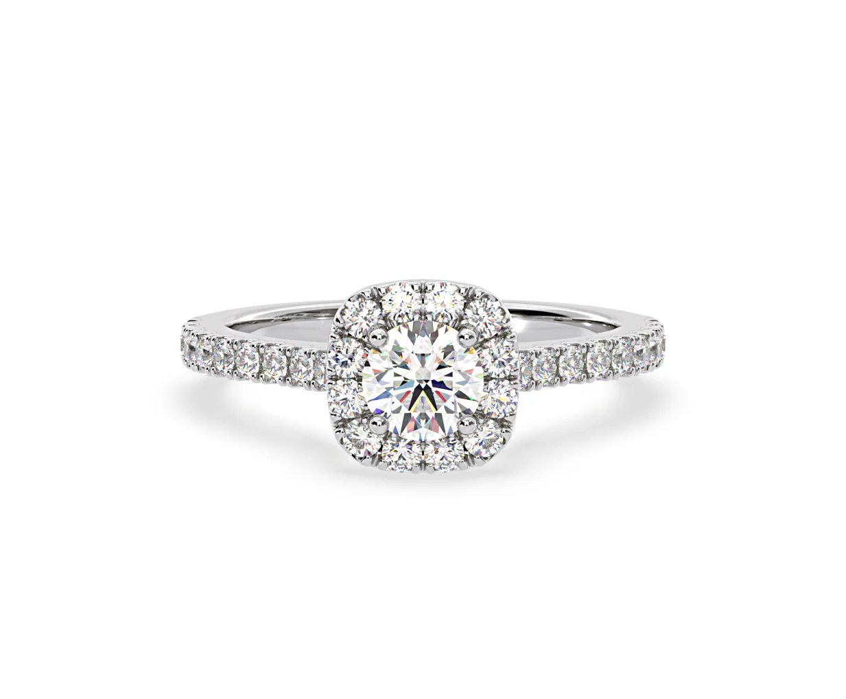 Elizabeth Lab Diamond Halo Engagement Ring 18K White Gold 1.00ct F/VS1 - Image 8