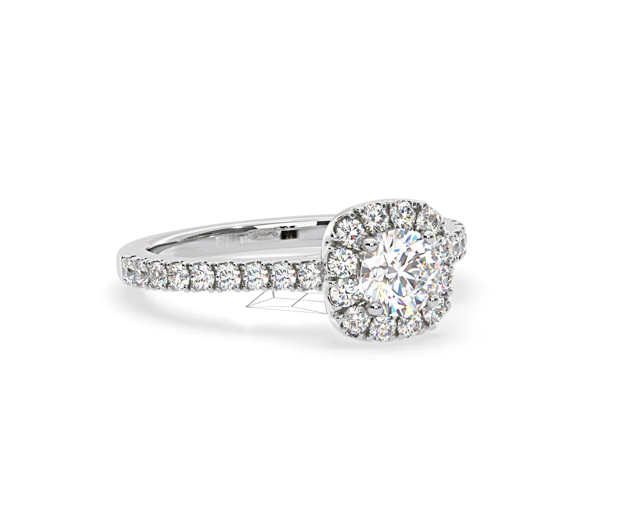 Elizabeth Lab Diamond Halo Engagement Ring 18K White Gold 1.00ct F/VS1 - Image 81