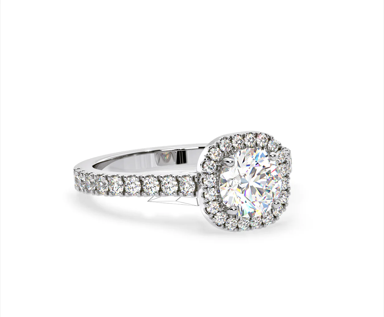 Elizabeth Lab Diamond Halo Engagement Ring 18K White Gold 1.70ct F/VS1 - Image 80