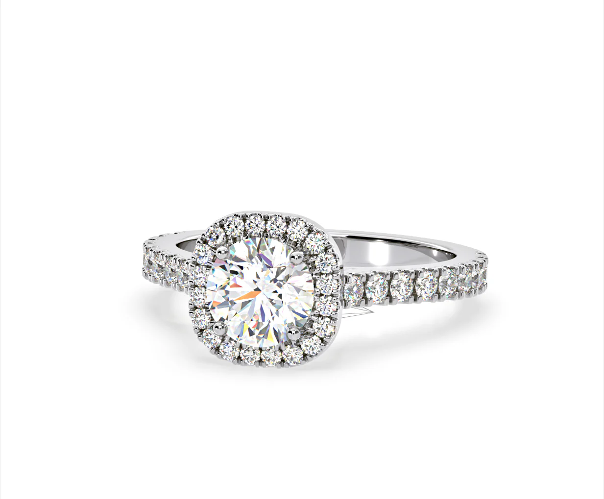 Elizabeth Lab Diamond Halo Engagement Ring 18K White Gold 2.00ct F/VS1 - Image 10