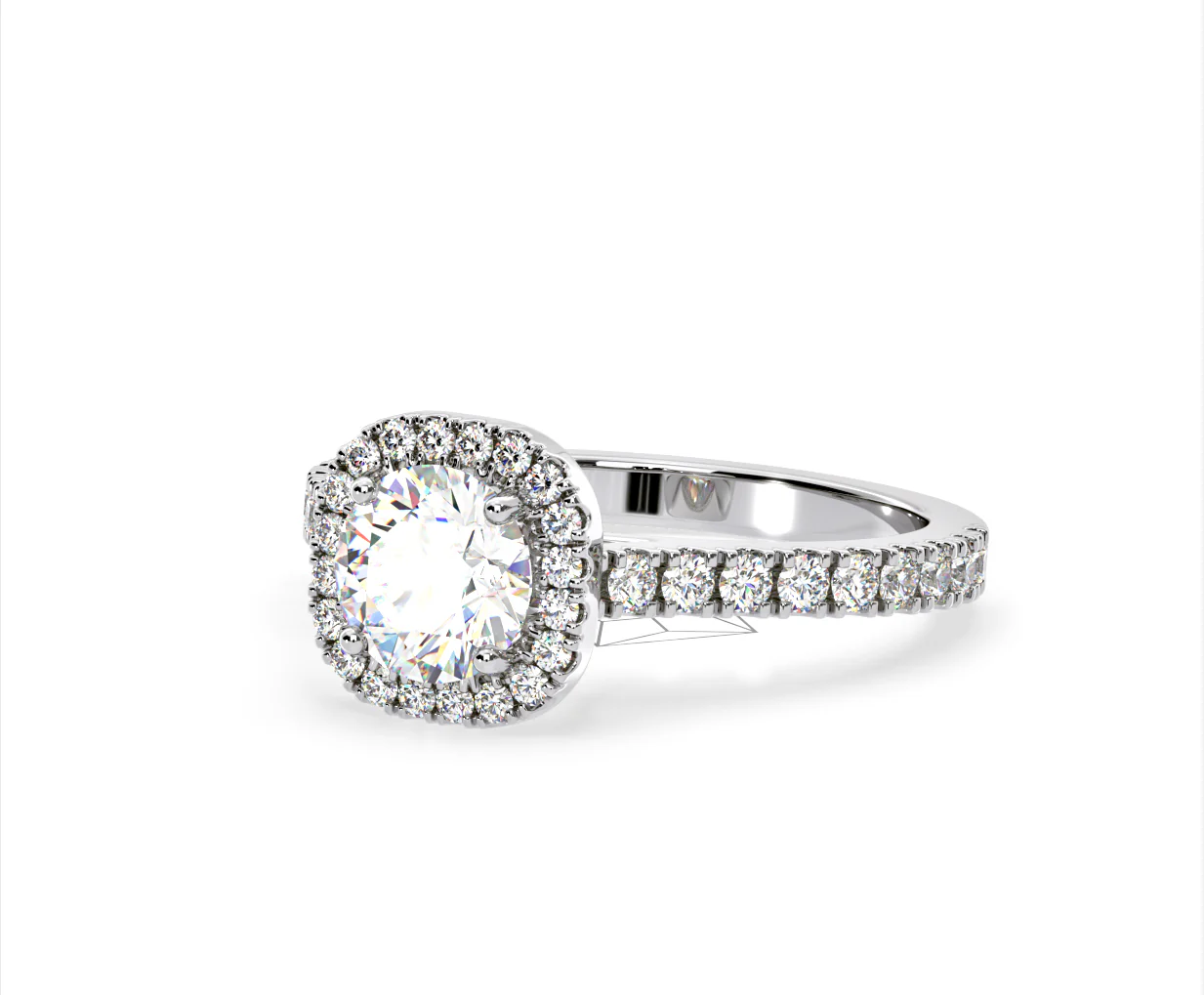 Elizabeth Lab Diamond Halo Engagement Ring 18K White Gold 2.00ct F/VS1 - Image 13