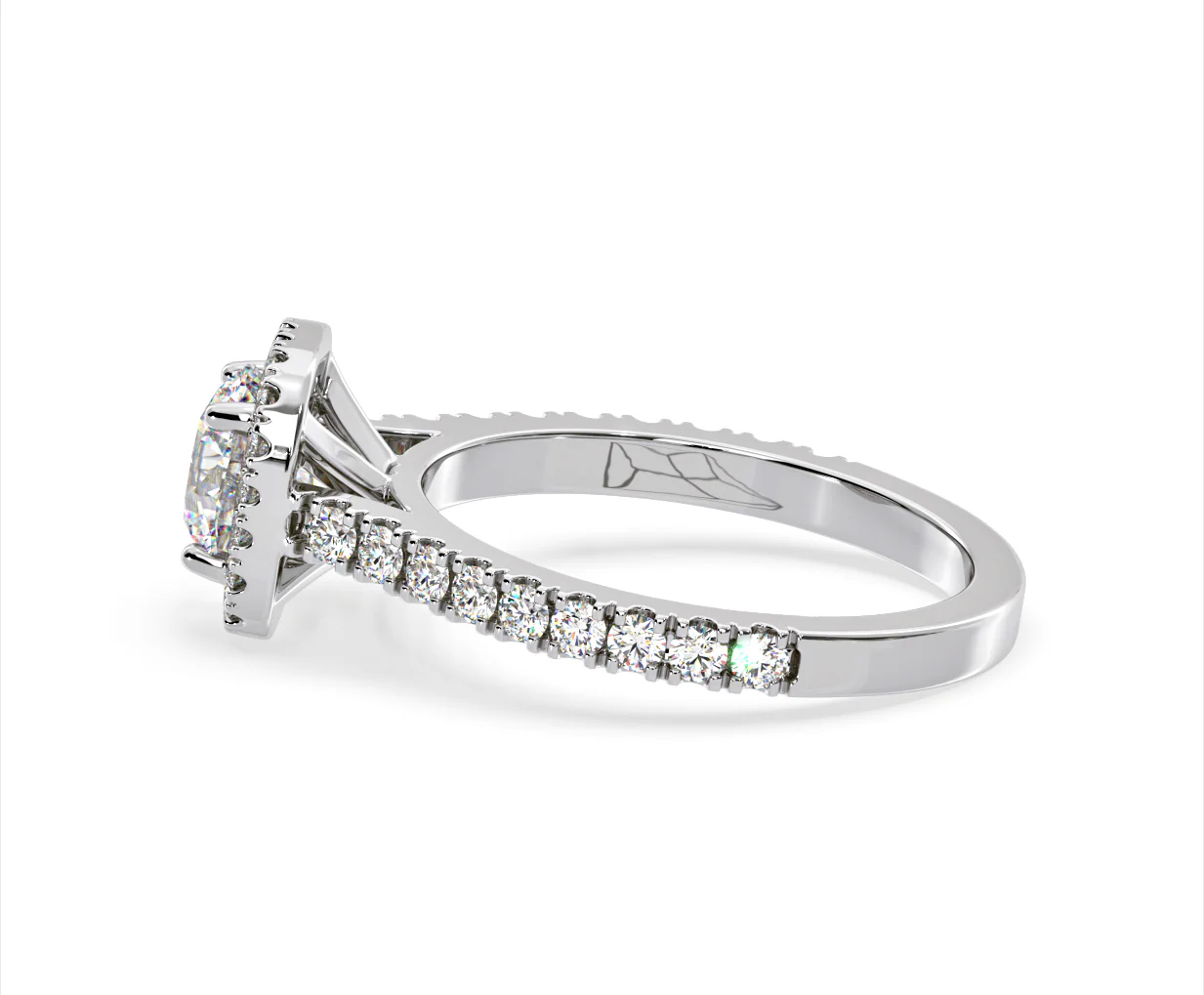 Elizabeth Lab Diamond Halo Engagement Ring 18K White Gold 2.00ct F/VS1 - Image 28