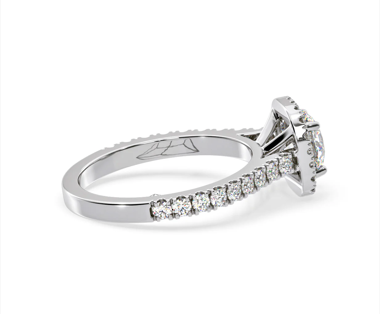Elizabeth Lab Diamond Halo Engagement Ring 18K White Gold 2.00ct F/VS1 - Image 63