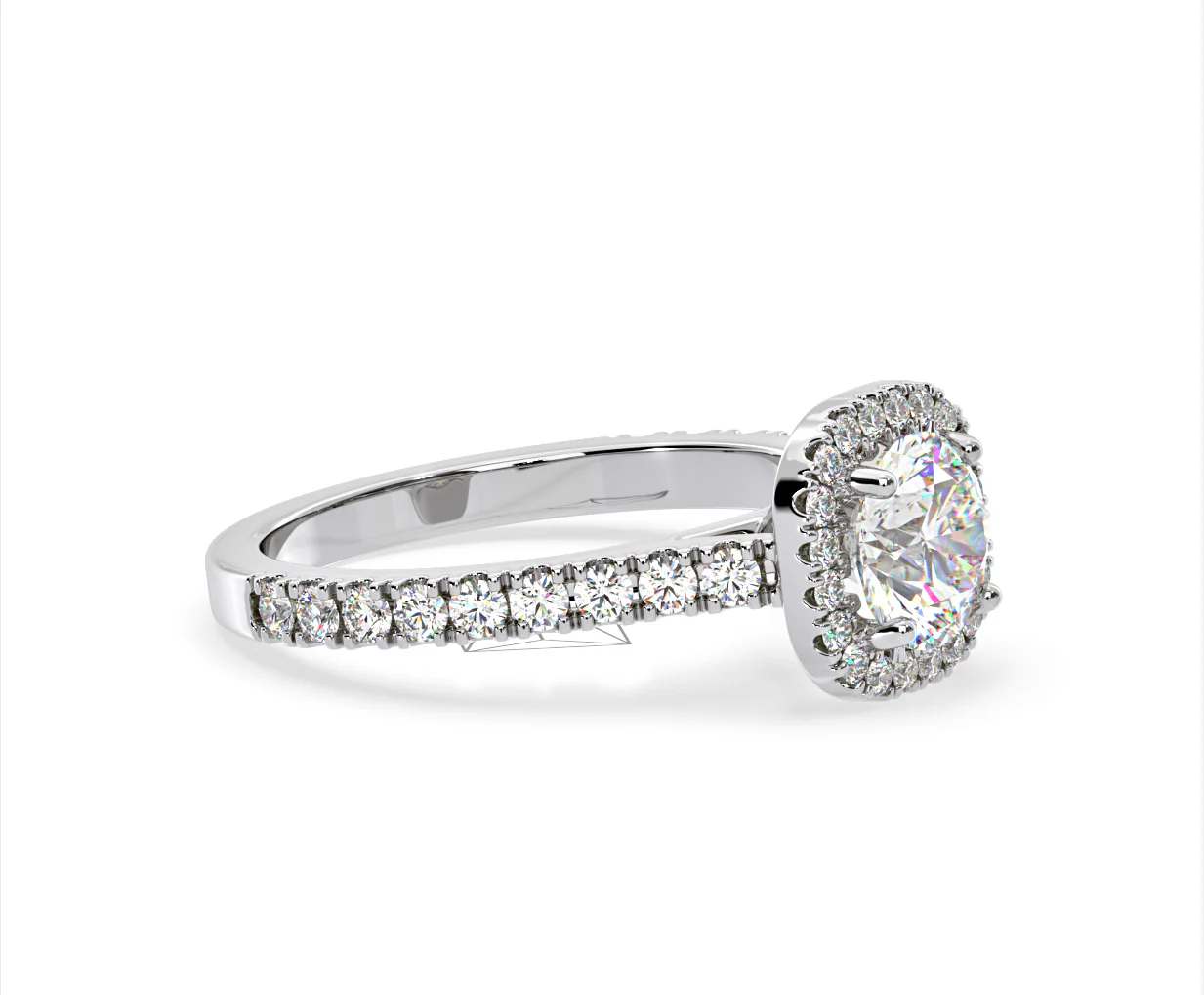 Elizabeth Lab Diamond Halo Engagement Ring 18K White Gold 2.00ct F/VS1 - Image 74