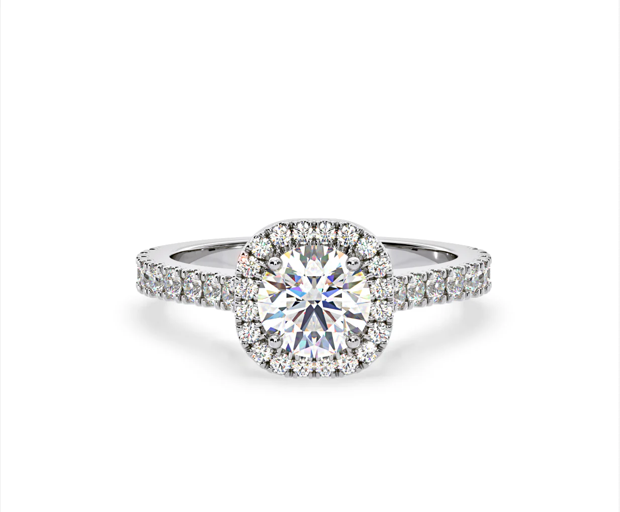 Elizabeth Lab Diamond Halo Engagement Ring 18K White Gold 2.00ct F/VS1 - Image 86