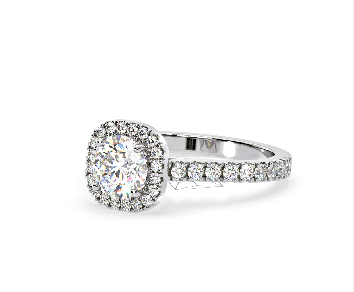Elizabeth Lab Diamond Halo Engagement Ring 18K White Gold 2.50ct F/VS1 - Image 14