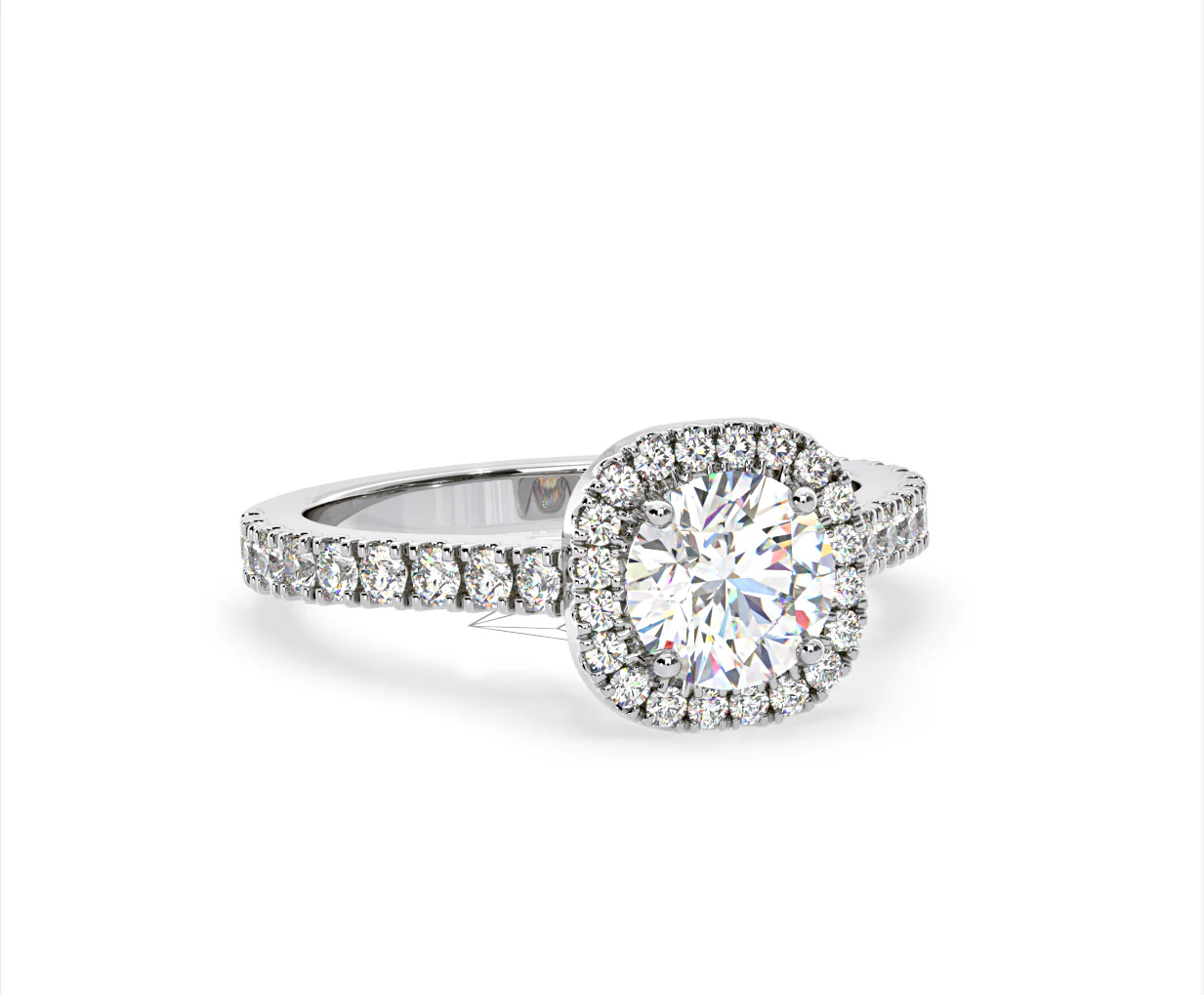 Elizabeth Lab Diamond Halo Engagement Ring 18K White Gold 2.50ct F/VS1 - Image 82