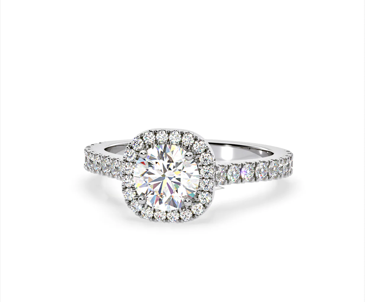 Elizabeth Lab Diamond Halo Engagement Ring 18K White Gold 2.50ct F/VS1 - Image 9
