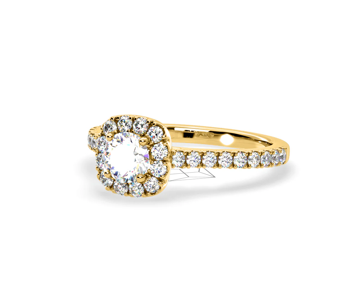 Elizabeth Lab Diamond Halo Engagement Ring in 18K Gold 1.00ct F/VS1 - Image 13