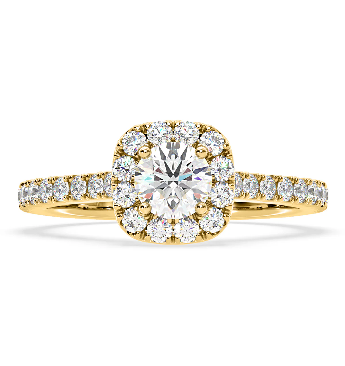Elizabeth Lab Diamond Halo Engagement Ring in 18K Gold 1.00ct F/VS1 - Image 3