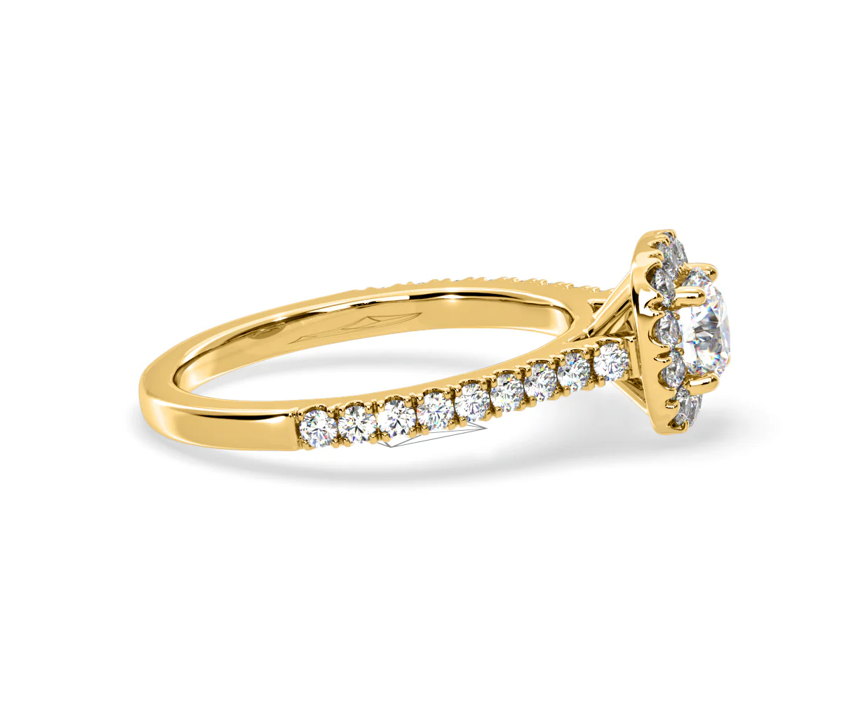 Elizabeth Lab Diamond Halo Engagement Ring in 18K Gold 1.00ct F/VS1 - Image 68