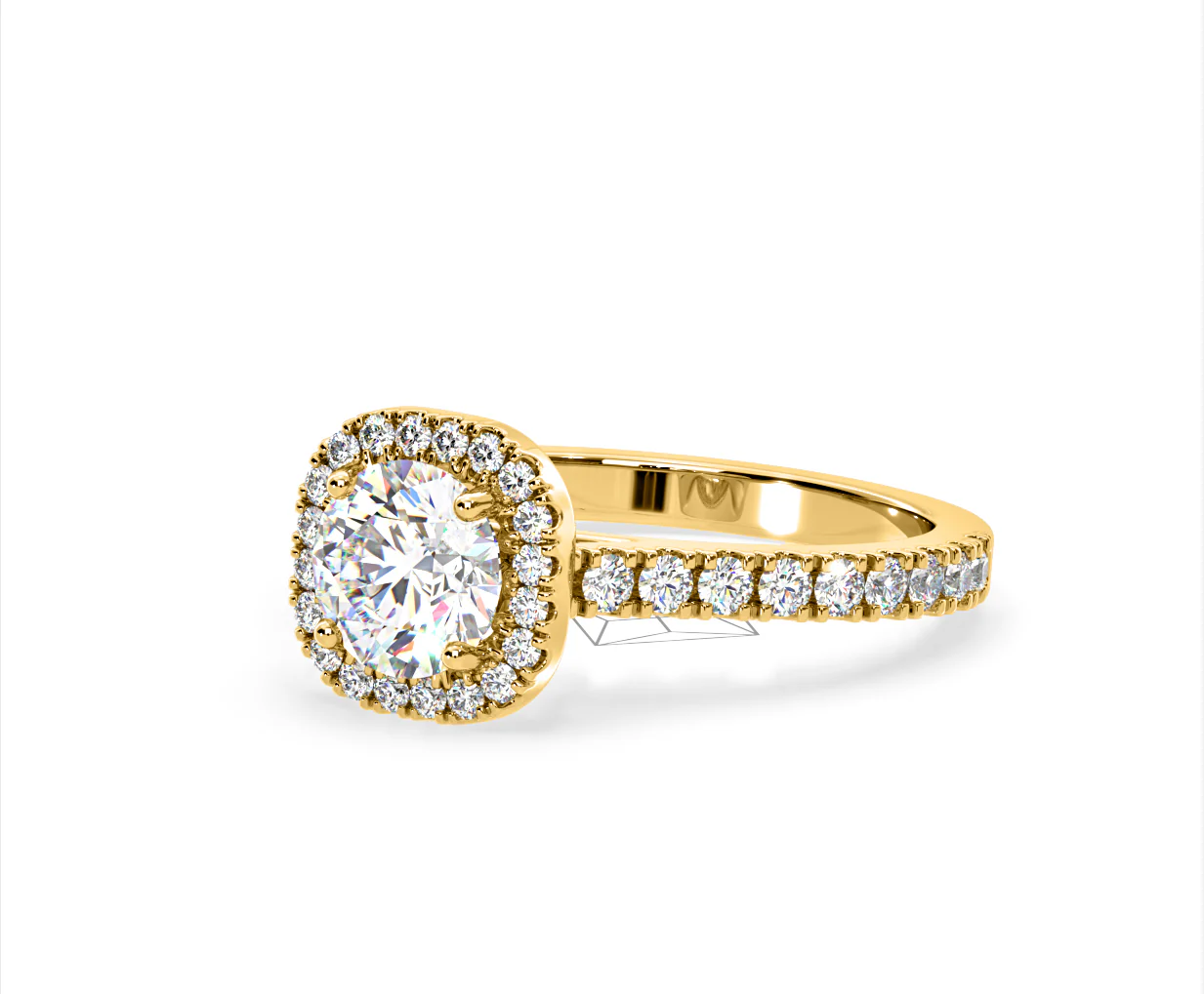 Elizabeth Lab Diamond Halo Engagement Ring in 18K Gold 1.70ct F/VS1 - Image 14