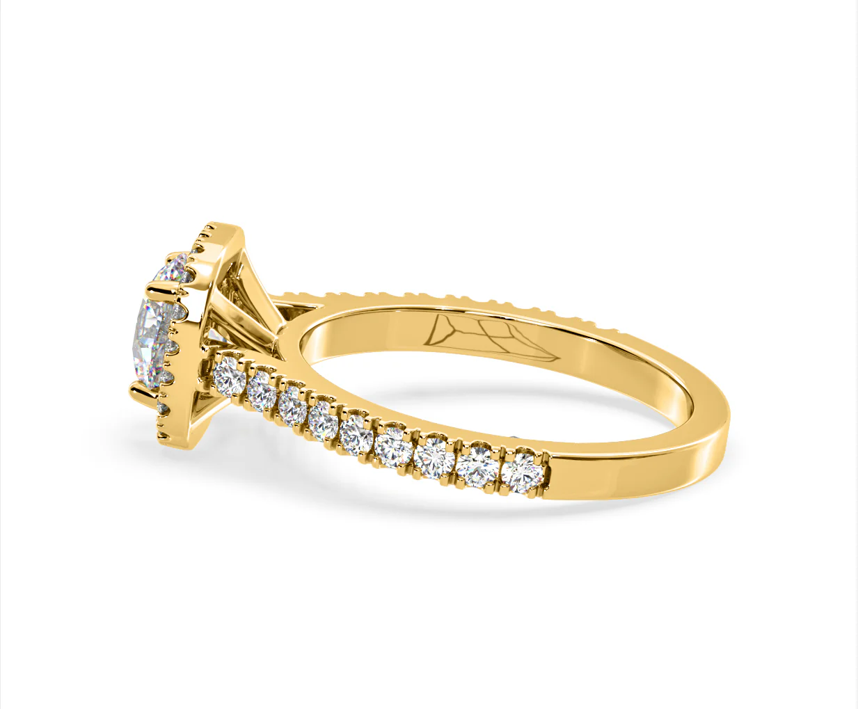 Elizabeth Lab Diamond Halo Engagement Ring in 18K Gold 1.70ct F/VS1 - Image 29