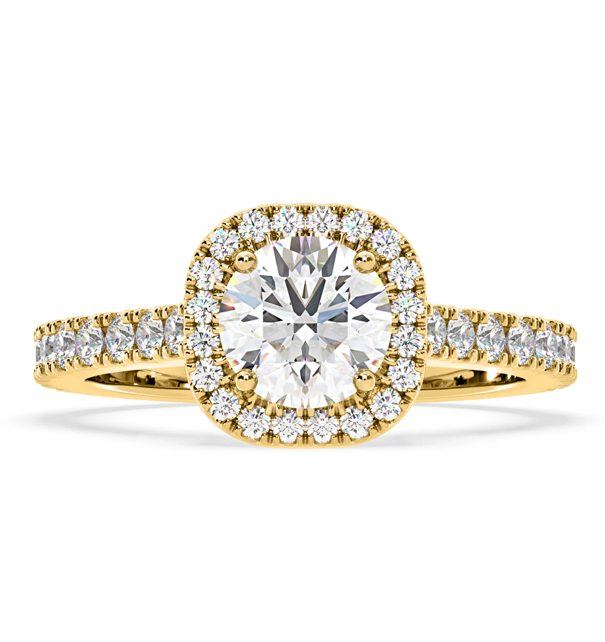 Elizabeth Lab Diamond Halo Engagement Ring in 18K Gold 1.70ct F/VS1 - Image 3