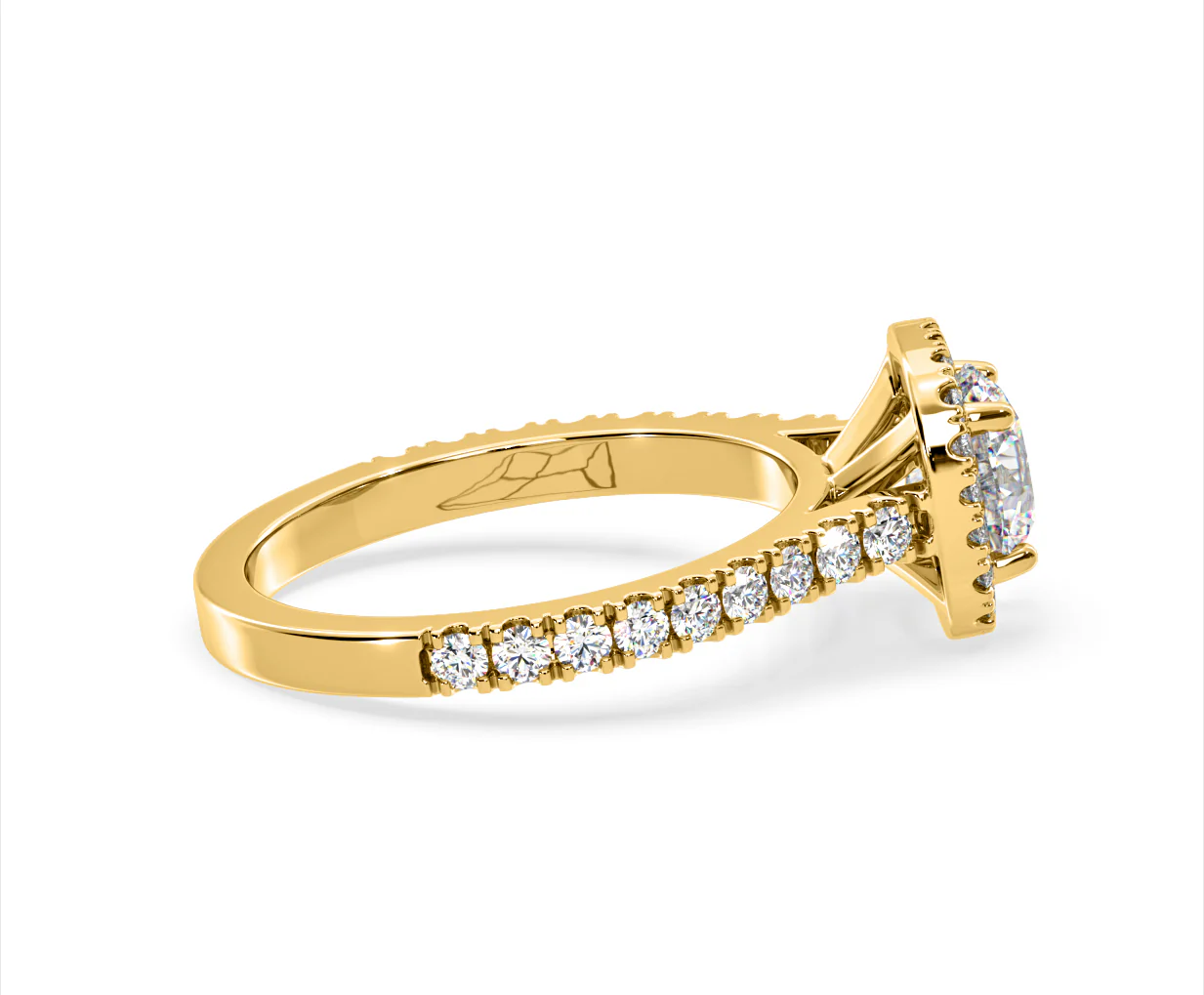 Elizabeth Lab Diamond Halo Engagement Ring in 18K Gold 1.70ct F/VS1 - Image 65