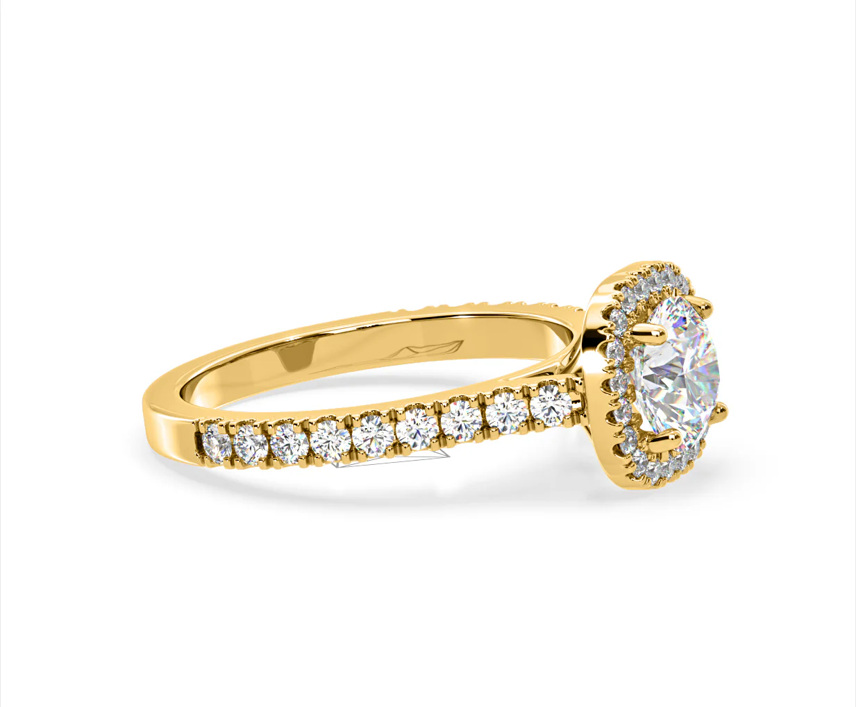 Elizabeth Lab Diamond Halo Engagement Ring in 18K Gold 1.70ct F/VS1 - Image 72