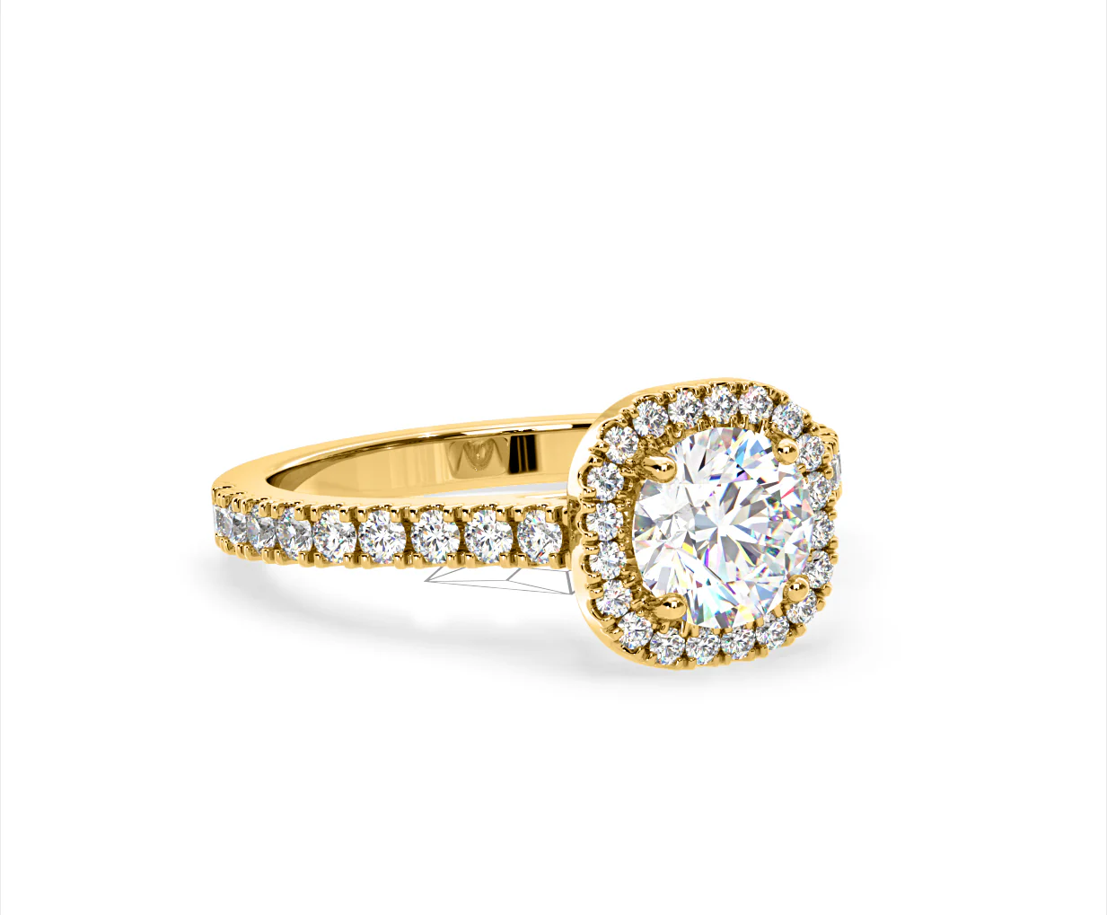 Elizabeth Lab Diamond Halo Engagement Ring in 18K Gold 1.70ct F/VS1 - Image 80