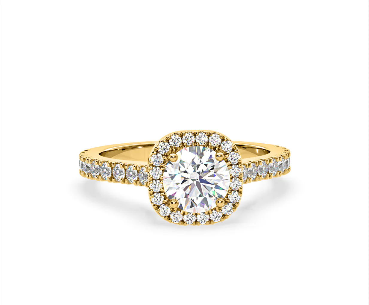 Elizabeth Lab Diamond Halo Engagement Ring in 18K Gold 1.70ct F/VS1 - Image 85