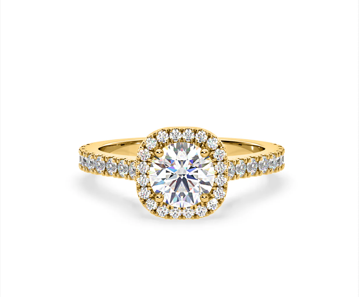 Elizabeth Lab Diamond Halo Engagement Ring in 18K Gold 1.70ct F/VS1 - Image 86