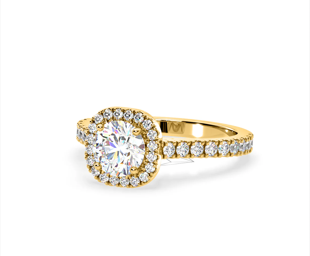 Elizabeth Lab Diamond Halo Engagement Ring in 18K Gold 2.00ct F/VS1 - Image 12