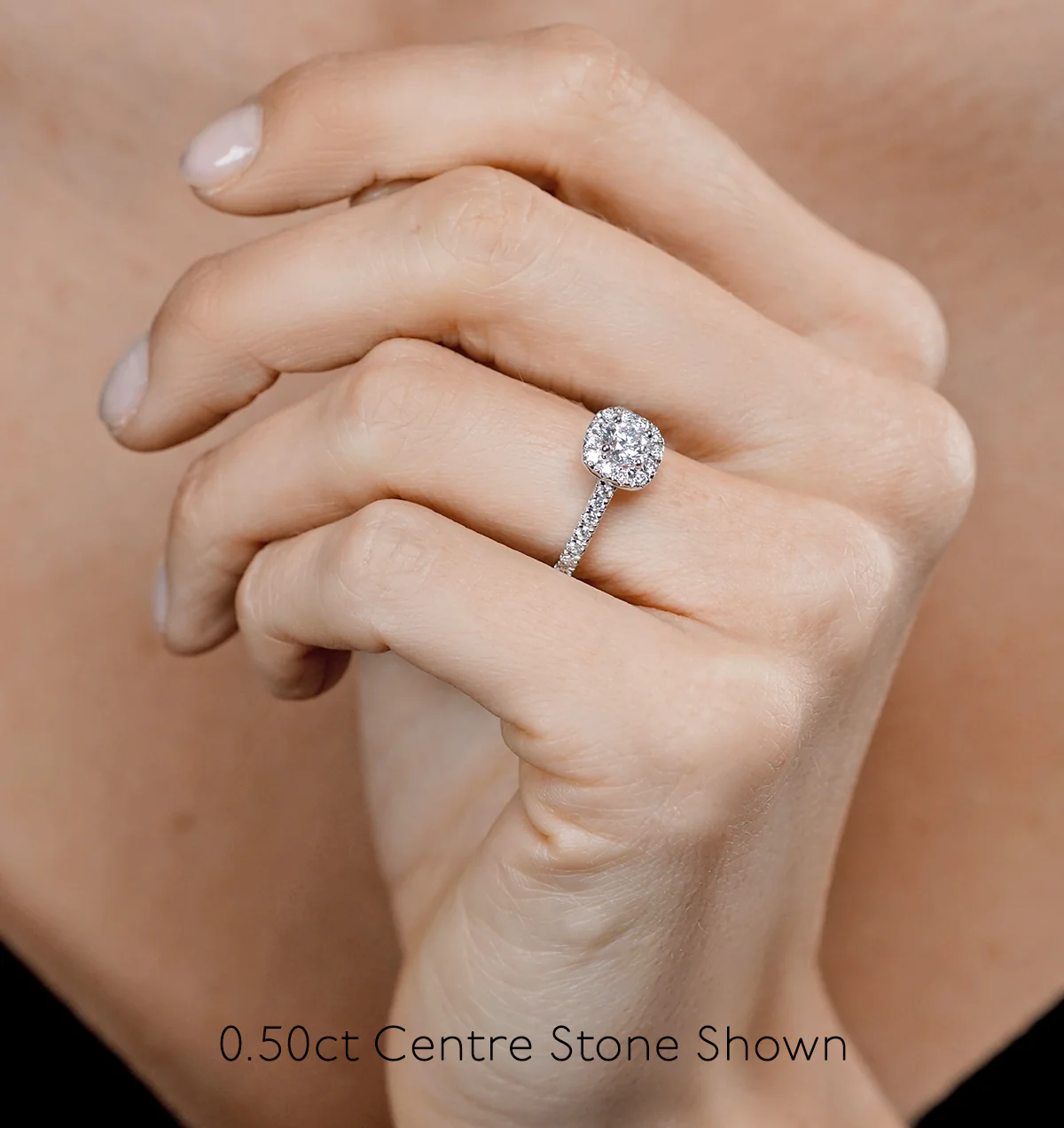Elizabeth Lab Diamond Halo Engagement Ring in 18K Gold 2.00ct F/VS1 - Image 2