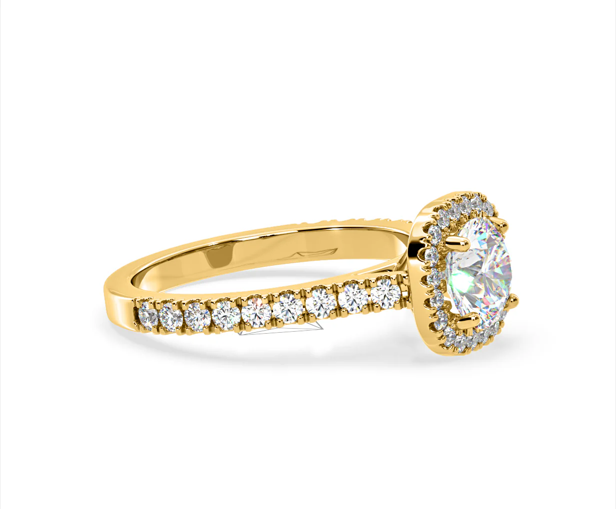 Elizabeth Lab Diamond Halo Engagement Ring in 18K Gold 2.00ct F/VS1 - Image 73
