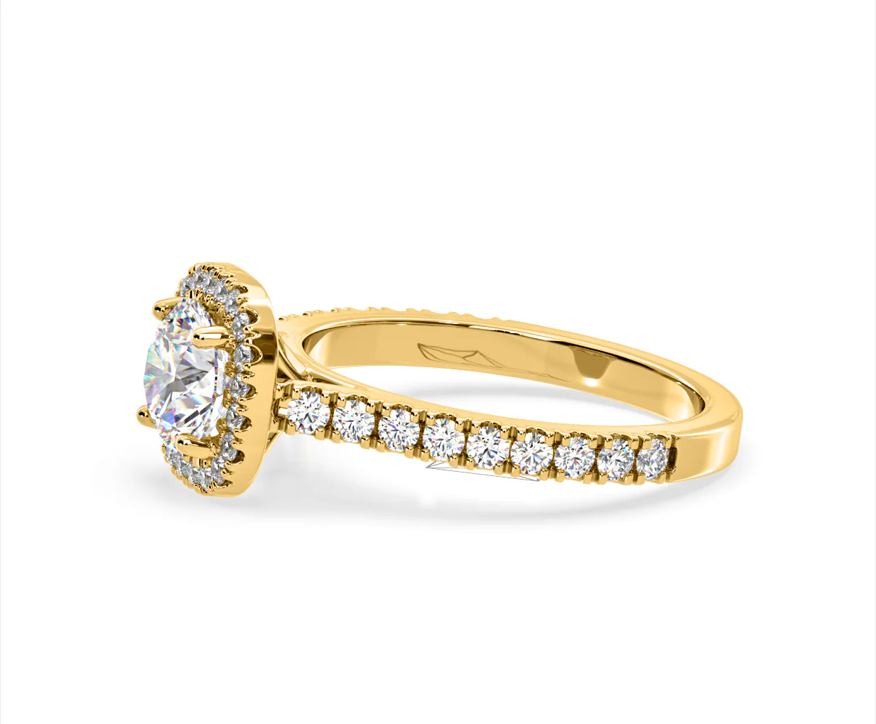 Elizabeth Lab Diamond Halo Engagement Ring in 18K Gold 2.50ct F/VS1 - Image 22