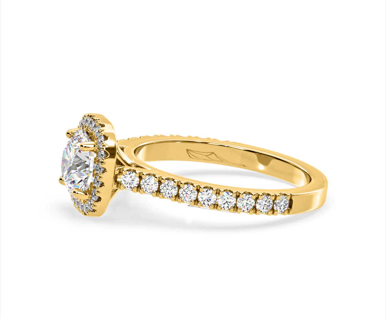 Elizabeth Lab Diamond Halo Engagement Ring in 18K Gold 2.50ct F/VS1 - Image 23