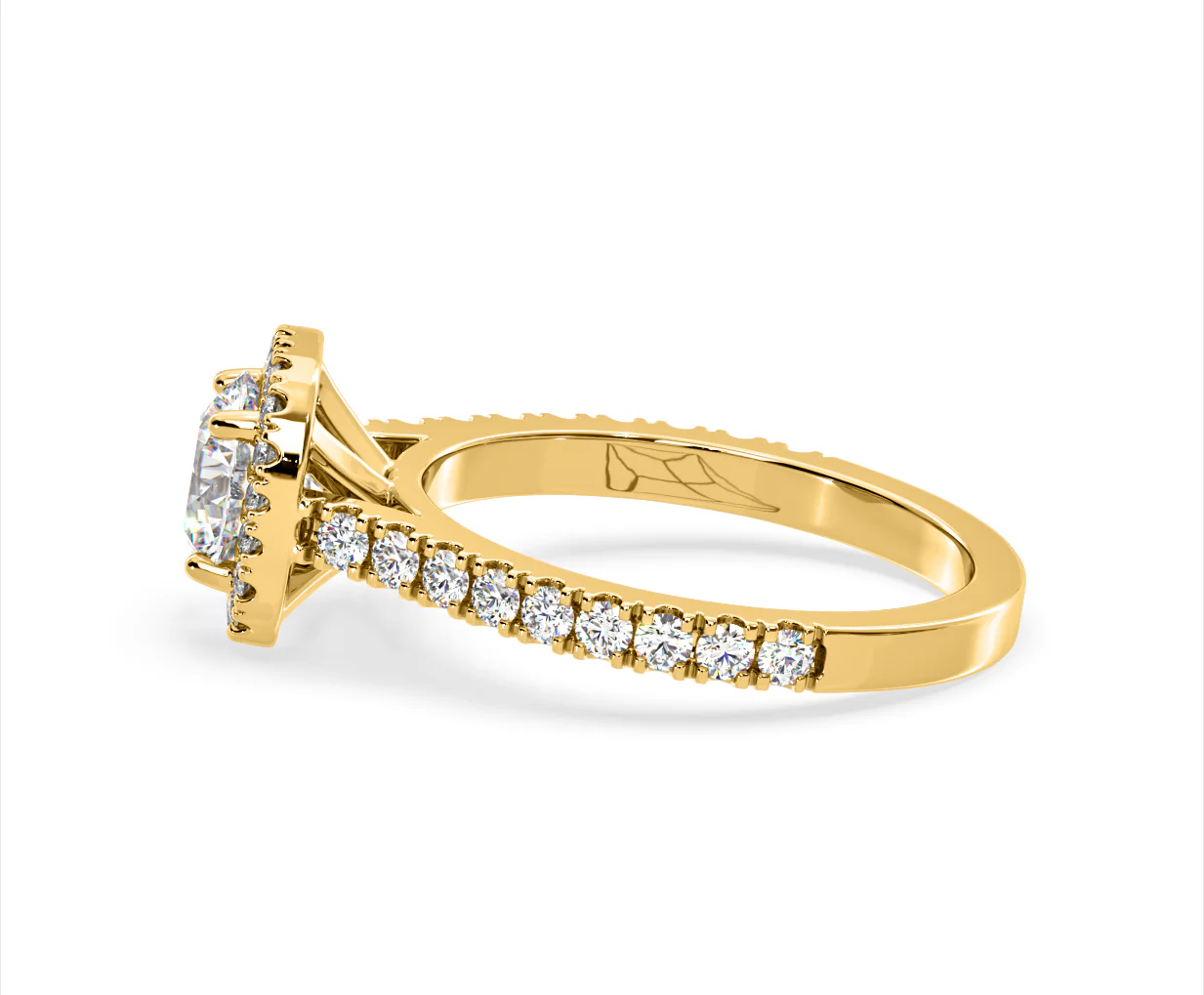 Elizabeth Lab Diamond Halo Engagement Ring in 18K Gold 2.50ct F/VS1 - Image 27