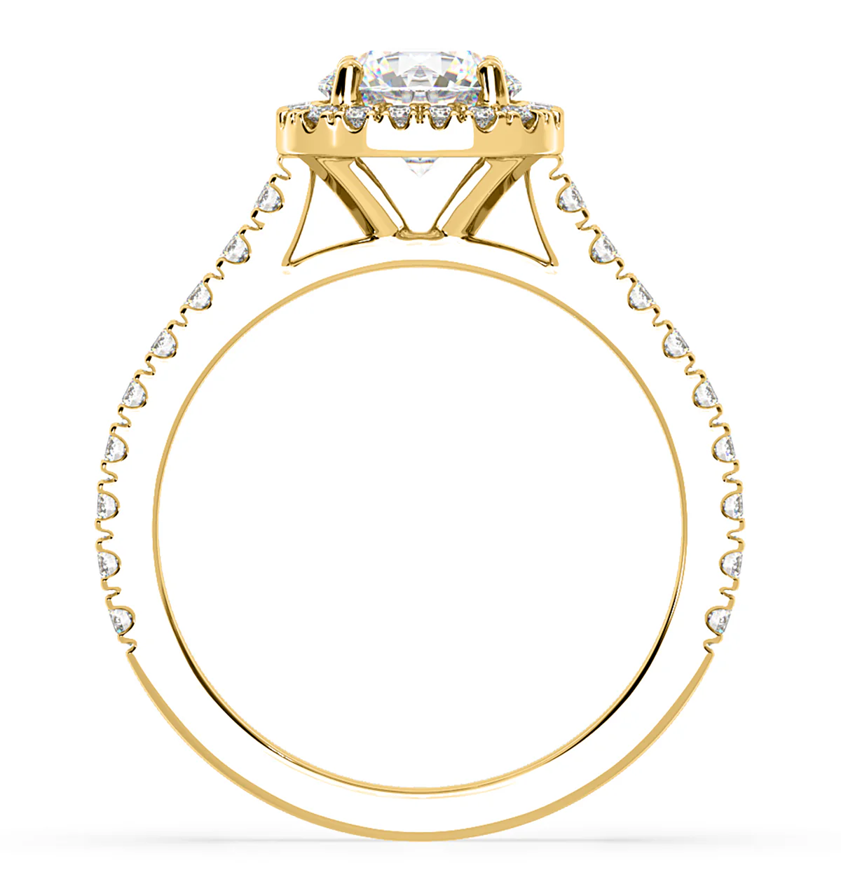 Elizabeth Lab Diamond Halo Engagement Ring in 18K Gold 2.50ct F/VS1 - Image 4